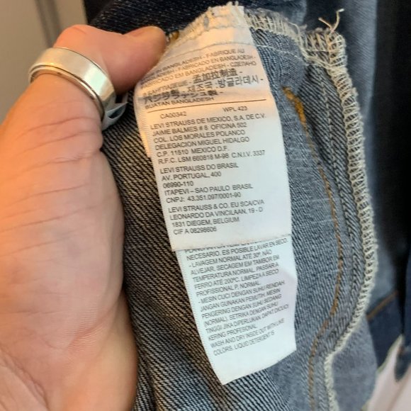 Men's Levi's Trucker Jacket Rinsed Denim Size L Levis - Picture 8 of 9